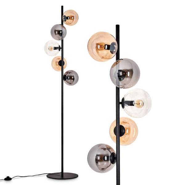 Stehlampe Fossobiubo Grau - Orange - Aluminium - Klarglas - 70 x 160 x 70 cm