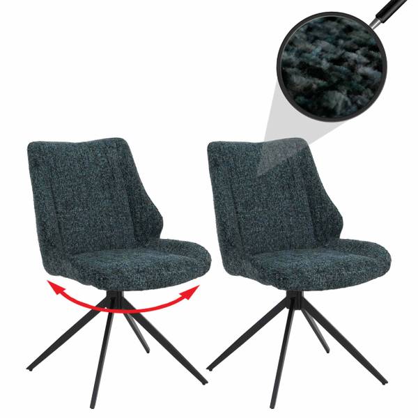 Esszimmerstuhl O48 (2er-Set) Schwarz - Grün