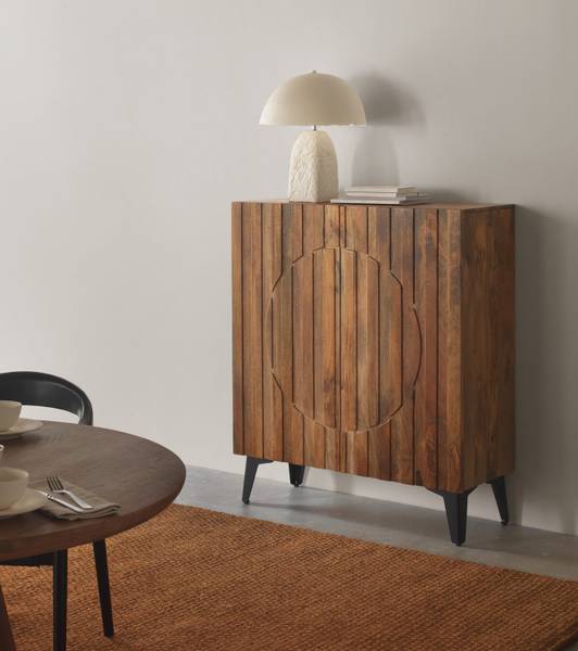 Dressoir  11494 bruin - deels massief hout - 38 x 120 x 100 cm