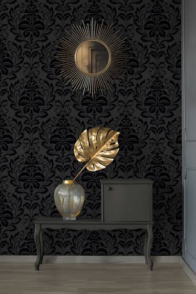 Vliestapete 255426-GU Schwarz - Kunststoff - 53 x 1 x 1005 cm