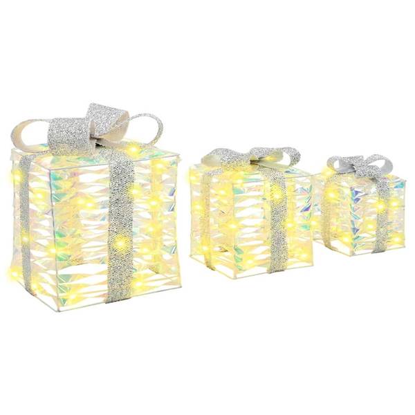 LED Geschenkboxen Deko 3-tlg 42019095 Kunststoff - 20 x 20 x 46 cm