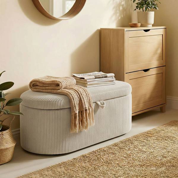 Sitzbank 838-623V00BG Beige - Cord - 51 x 49 x 105 cm