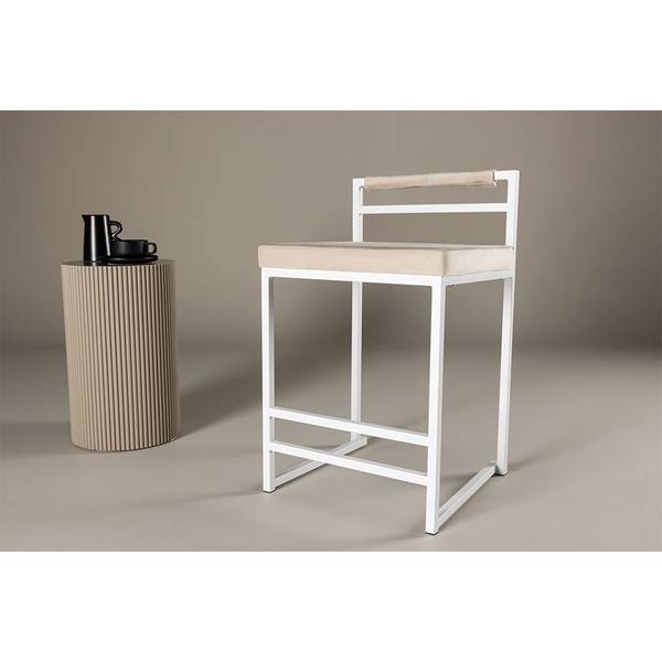 Barkruk Opelika beige - deels massief hout - 45 x 80 x 41 cm