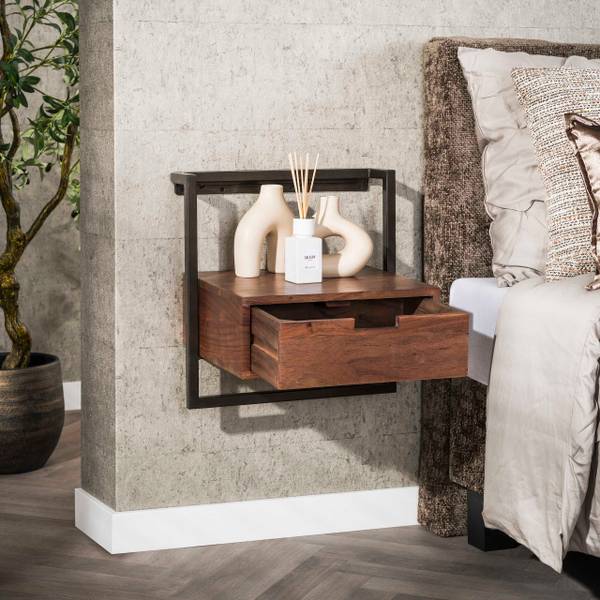 Nachttisch AIR Braun - Holzwerkstoff - 44 x 45 x 35 cm