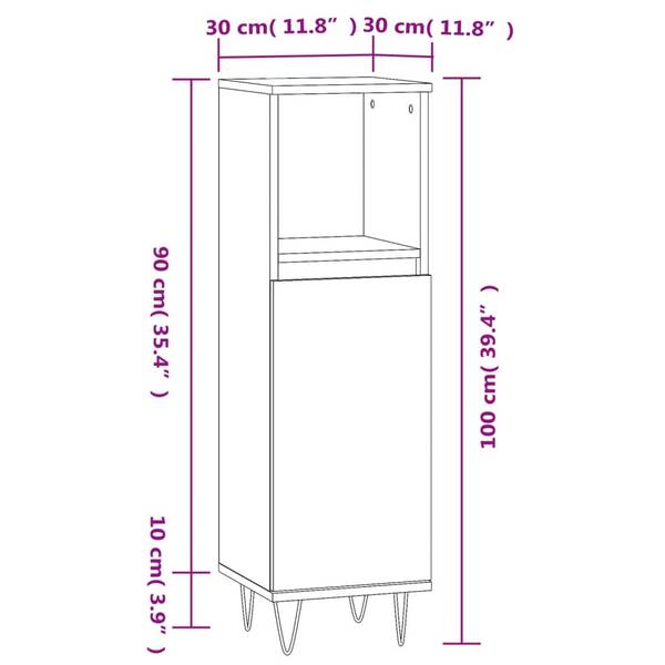 Badezimmerschrank 3029859 Raucheiche Dekor