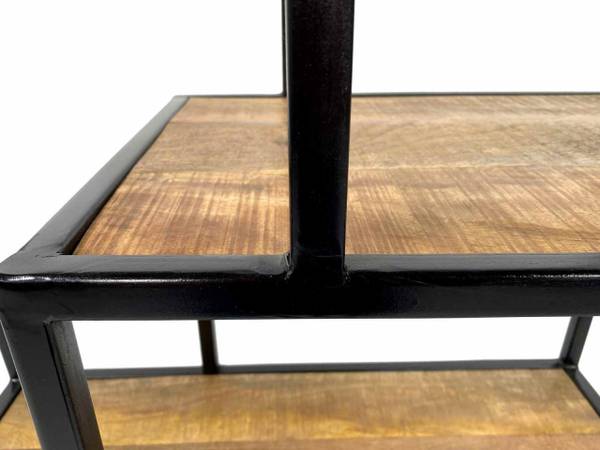 Bücherregal Liverpool Bücherbord Schwarz - Braun - Metall - Massivholz - 75 x 115 x 36 cm