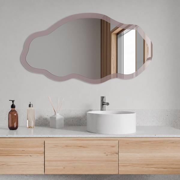 Wandspiegel Brunneum cineris Pink - Glas - 52 x 97 x 0 cm