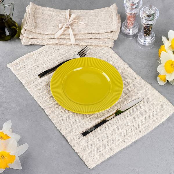 Tischset 4er Set 139766 Beige - Naturfaser - 30 x 1 x 45 cm