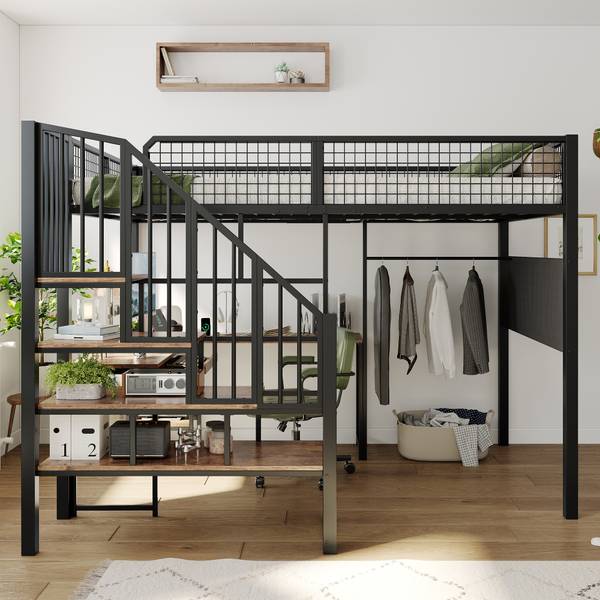 Hochbett JINSBUCHHE Ⅰ Schwarz - Eisen - 193 x 170 x 208 cm