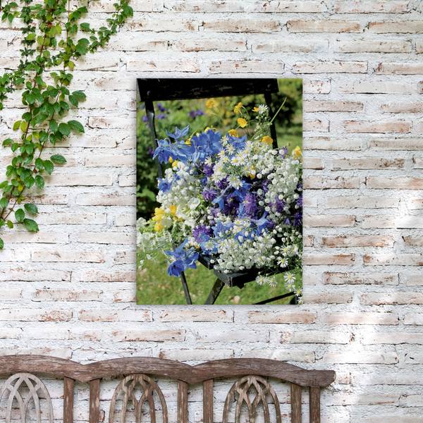 Leinwandbild Blumenstuhl Baumwollstoff - 50 x 70 x 1 cm