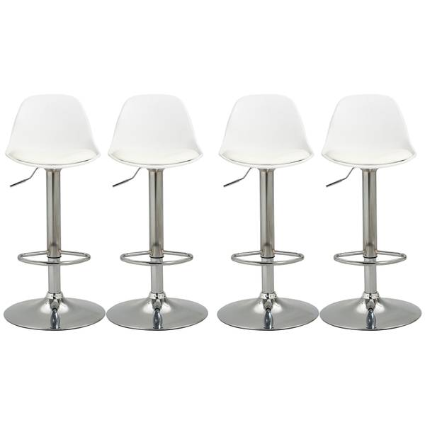 Barhocker 835-P156 Weiß - Kunstleder - 42 x 104 x 41 cm