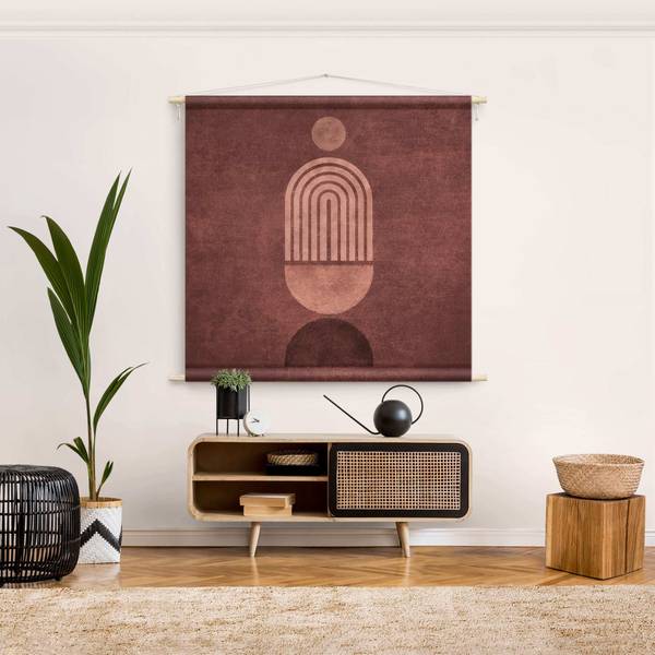 Wandteppich Boho Geometrie 110 x 110 cm