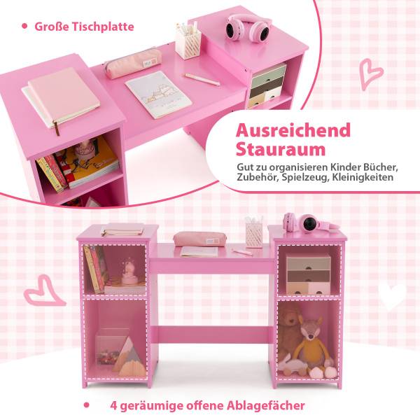 Kinder Schminktisch Set 40825196 Pink - Holzwerkstoff - 104 x 117 x 40 cm
