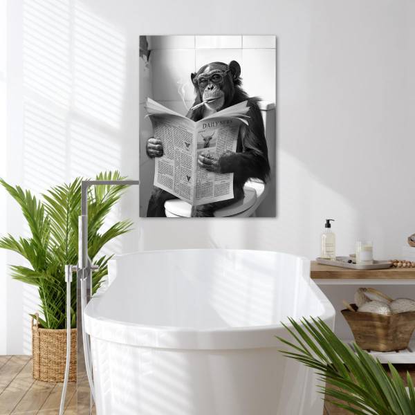 LEINWANDBILD Affe WC 50 x 70 cm