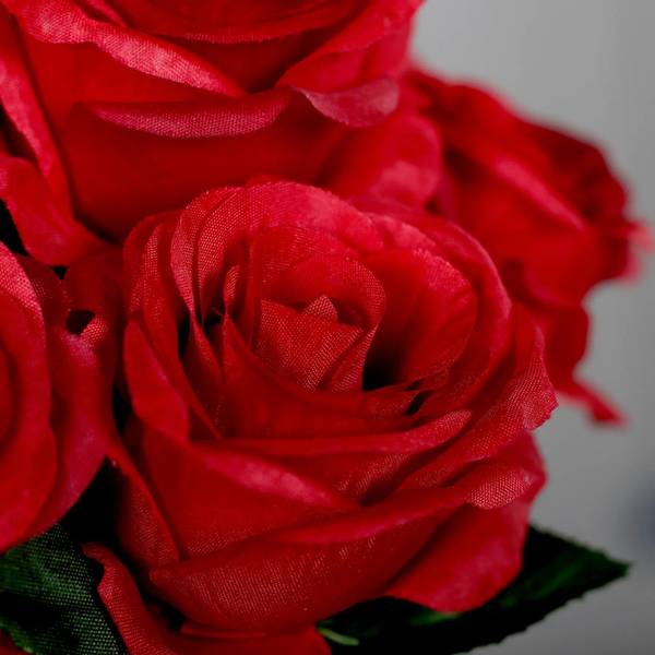 Künstlicher Rosenstrauß Shiro Rot - Kunststoff - 1 x 40 x 1 cm
