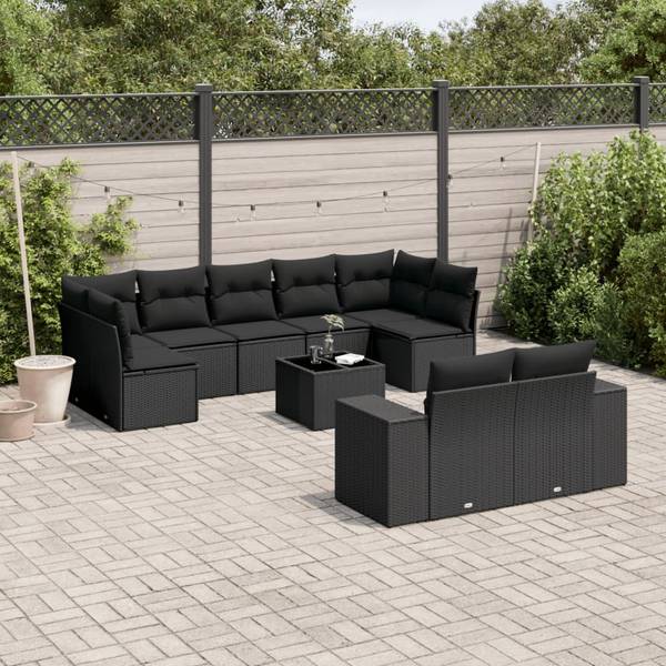 Garten-Lounge-Set 3035600-2 (10-teilig) Schwarz
