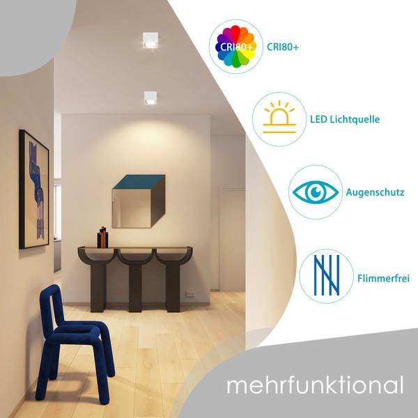 spot plafond LED Qfhh Blanc - Fer - 10 x 8 x 10 cm