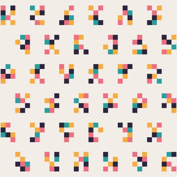 Papier peint pixel géométrique Papier - 52 x 1000 x 1000 cm