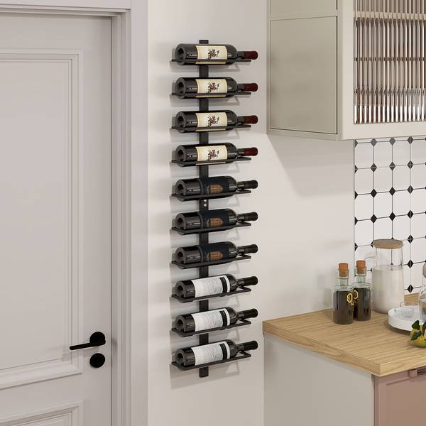 Weinregal 801-381V00BK Schwarz - Metall - 10 x 116 x 27 cm
