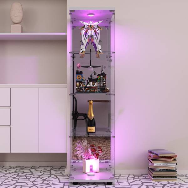 Glasvitrine DR-GQ01 Weiß - Glas - 36 x 164 x 42 cm