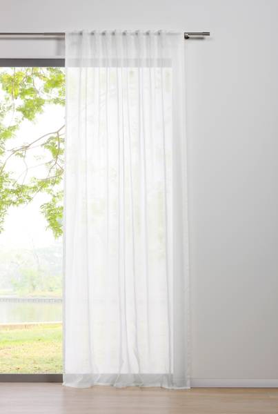 Schlaufengardine Pure 2er Set Weiß - Höhe: 300 cm