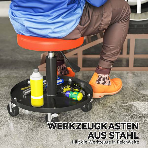 Werkstatthocker C20-084V00OG Orange - Metall - 38 x 50 x 38 cm