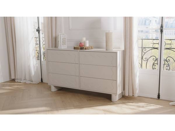 Kommode ANEZA Beige - Holz teilmassiv - 140 x 80 x 38 cm