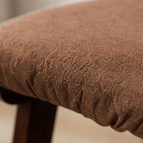 Pouf bois & tissu Marron