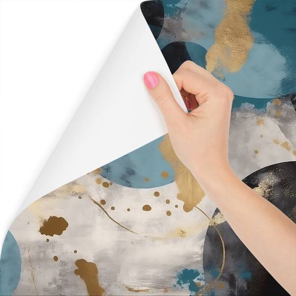 Fototapete ABSTRAKTION moderne Muster Blaugrau - 405 x 270 x 270 cm