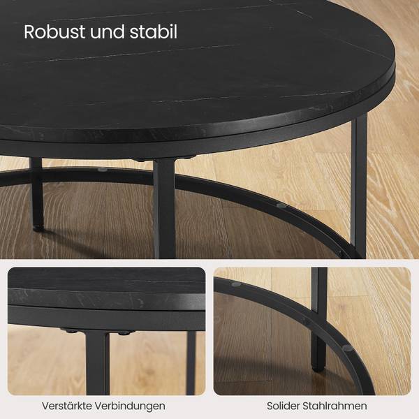 Couchtisch Windhoek Schwarz - Glas - 80 x 46 x 80 cm