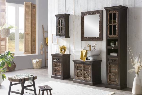 ALMIRAH Hochschrank Braun - Massivholz - 44 x 188 x 35 cm