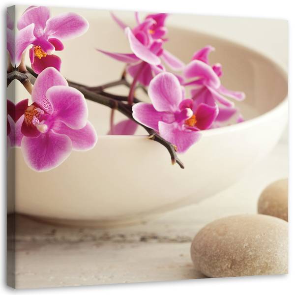 Leinwandbilder Orchidee Rosa Blumen Zen 50 x 50 cm