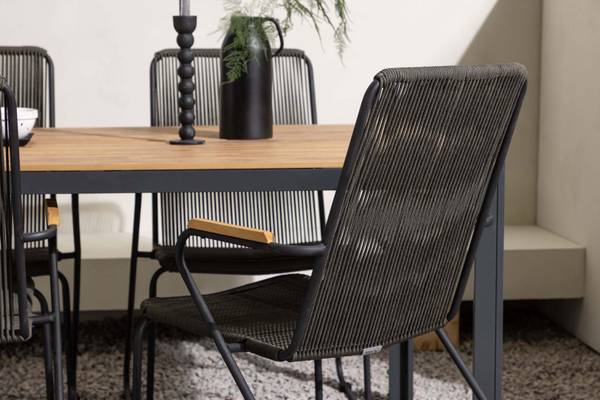 Set de jardin Break 5 pièces Noir - Métal - 90 x 74 x 150 cm
