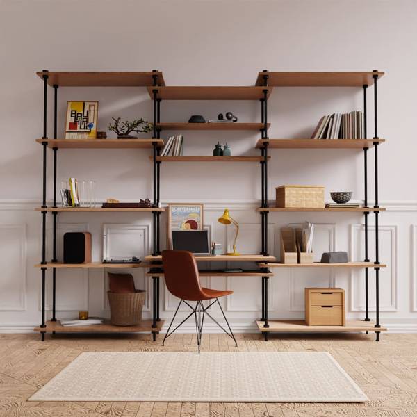 Schreibtisch  64738 Braun - Metall - 235 x 185 x 53 cm