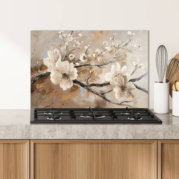 SPRITZSCHUTZ KÜCHE Blumen 70 x 50 cm