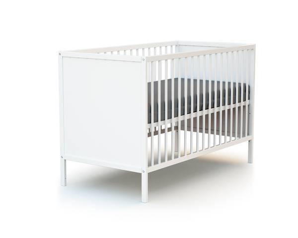 Babybett Weiß - Massivholz - 65 x 82 x 124 cm