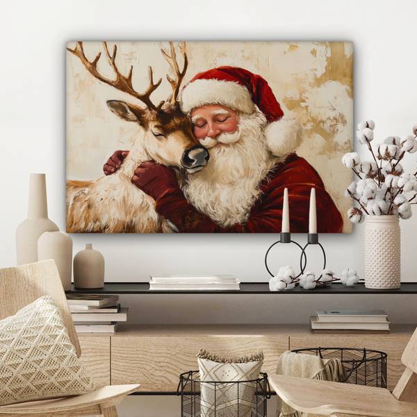 TABLEAU SUR TOILE Père Noël 90 x 60 cm