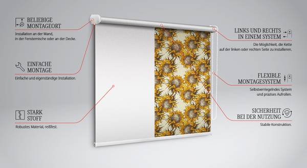 Innenrollo HELIANTHUS 60 x 140 cm
