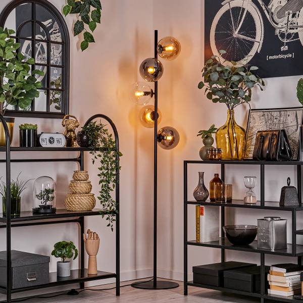 Stehlampe Fossobiubo Grau - Orange - Aluminium - Klarglas - 70 x 160 x 70 cm