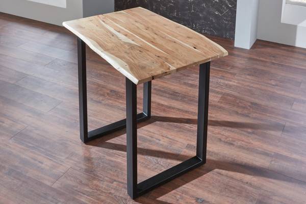 Bartisch QUEBEC Beige - 140 x 106 x 80 cm - Schwarz