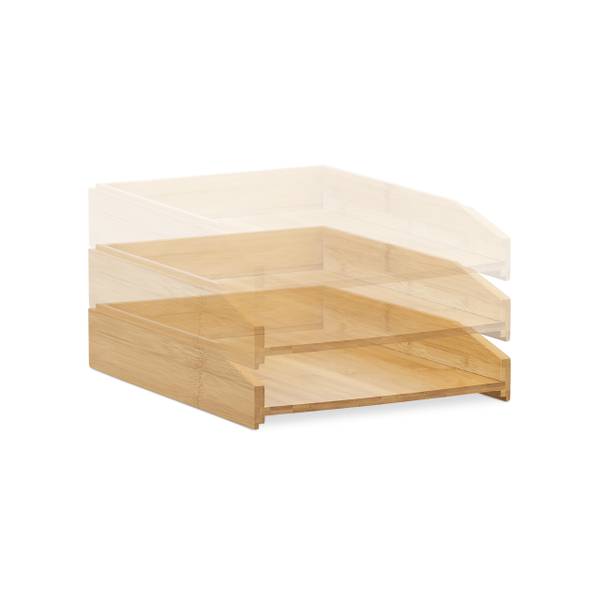 Dokumentenablage stapelbar aus Bambus Braun - Holzverbundwerkstoff - 25 x 6 x 33 cm