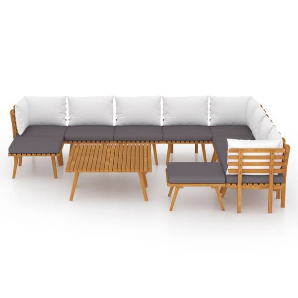 Salon de jardin 3087021 (lot de 12) Marron - Polyester - Acacia - 55 x 35 x 90 cm