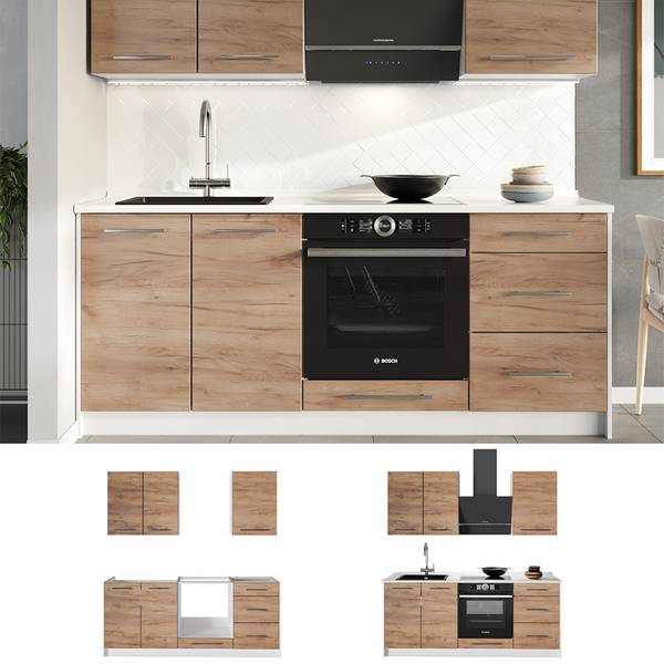 Singleküche Fame-Line 62974 Eiche Dekor - Reinweiß