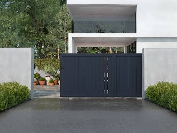 Schiebetor TOROMA Grau - Metall - 396 x 178 x 5 cm