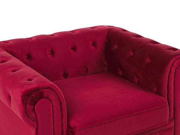 Sessel CHESTERFIELD Burgunderrot - Rot - 110 x 70 x 75 cm