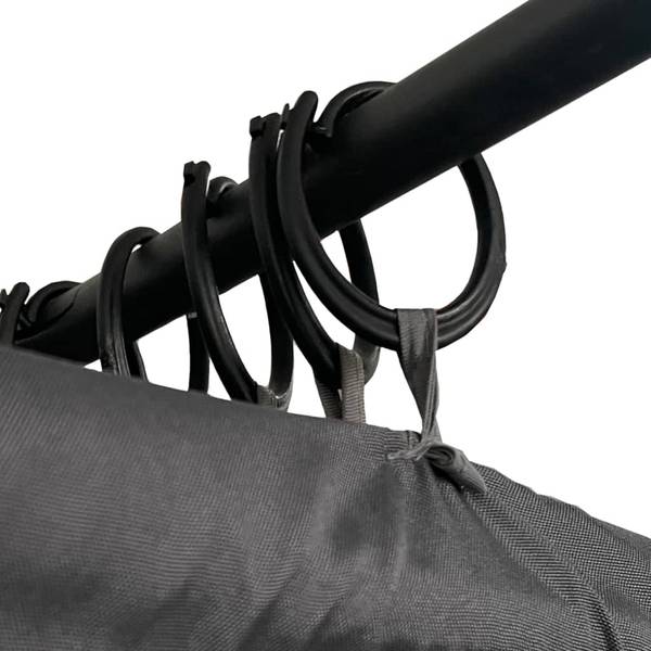 Ligbed Met Gordijnen 313930 grijs - staal - 153 x 204 x 207 cm