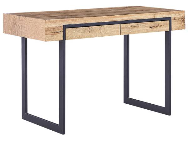 Bureau VIDA Noir - Marron - Bois manufacturé - 120 x 76 x 55 cm