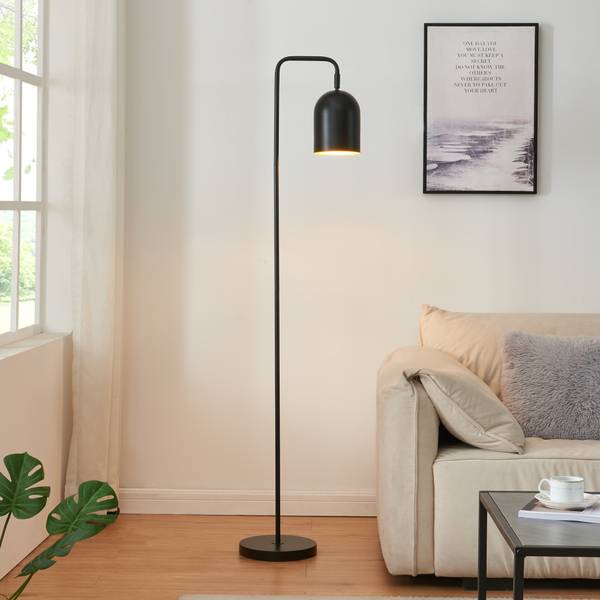 Lampadaire Barnard Noir - Métal - 28 x 159 x 28 cm