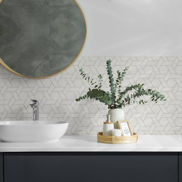 Fliesen Hexagon Geo Design 4er Set 50 x 50 cm
