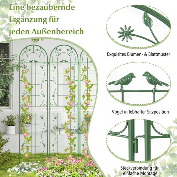 Rankgitter SF6366 (2er Set) Grün - Metall - 50 x 50 x 220 cm